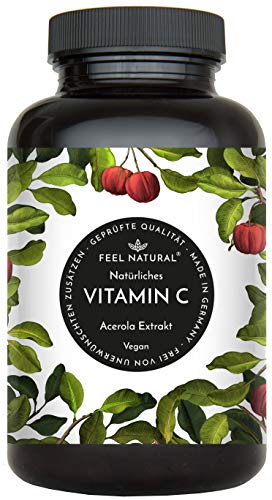 Acerola Kapseln - Natürliches Vitamin C. 120 vegane Kapseln im 4 Monatsvorrat. Ohne unerwünschte Zusätze. Laborgeprüft, vegan und hergestellt in Deutschland